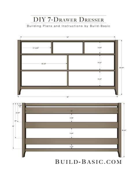 diy-7-drawer-dresser-by-build-basic-pdf-instructions-page-2 Diy Dresser Build, Dresser Build, Dresser Woodworking Plans, Diy Dresser Plans, Dresser Plans, 7 Drawer Dresser, Woodworking Furniture Plans, Diy Dresser, Woodworking Furniture