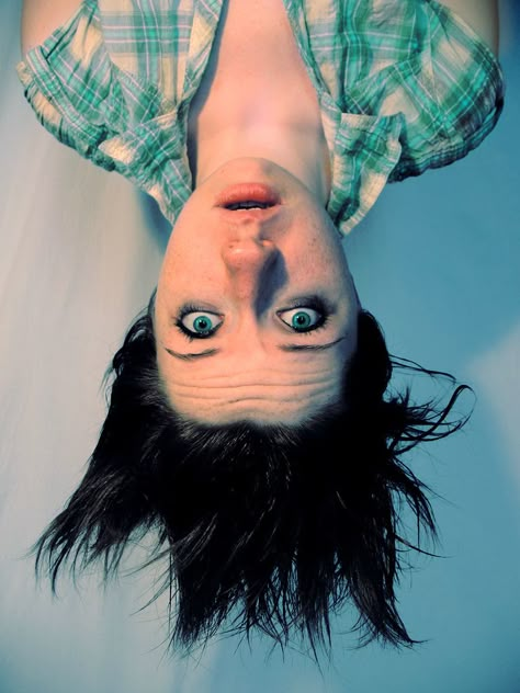 Someone Upside Down Reference, Upside Down Head Reference, Upside Down Portrait, Woman Upside Down, Hair Upside Down, Person Upside Down, Person Hanging Upside Down Reference, Drawing Upside Down, Person Hanging Upside Down