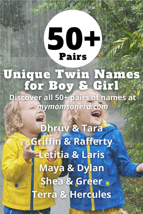 Are you having a set of twins that need boy and girl names? We have compiled some of what we think are the coolest name pairs! Unique Twin Names, Old Testament Names, Twin Girl Names, Twins Boy And Girl, Twin Baby Names, Twin Boy Names, Rhyming Names, Twins Boy, Twin Names