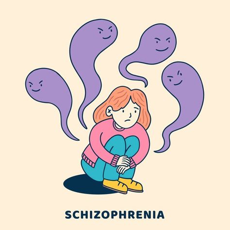 Hand drawn flat design schizophrenia ill... | Premium Vector #Freepik #vector #schizophrenia #hand-drawn-illustration #disorder #flat-design Illness Draw, Psychology Charts, Illness Illustration, Scrapbook Pictures, Psychology Disorders, Drawing Examples, Healthcare Design, Poster Drawing, Art Drawings Sketches Creative