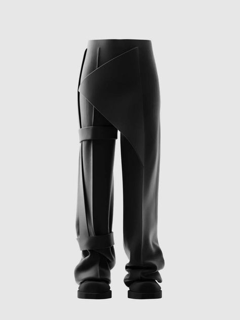 GRMNT | Geometric Strapped Trousers Asymmetrical Trousers, Wool Trousers, Shop Now, Trousers, Wool