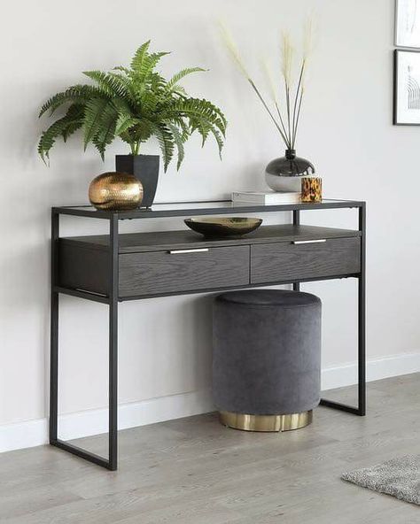 Floating Drawer, Console Table Styling, Contemporary Console Table, Console Table Decorating, Oak Console Table, Modern Console Tables, Modern Console, Hallway Table, Wood Console