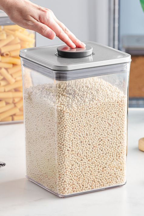 Oxo Pop Containers, Large Food Storage Containers, Bulk Snacks, Flour Storage, Cereal Storage, Grain Storage, Airtight Food Storage, Plastic Container Storage, Storage Buckets