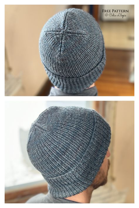 Perfect Stocking Cap Beanie Free Knitting Pattern Quick Crochet Beanie, Mens Hat Pattern, Mens Knit Beanie, Beanie Pattern Free, Easy Knit Hat, Beanie Knitting Patterns Free, Knit Beanie Pattern, Knit Beanies, Knit Headband Pattern