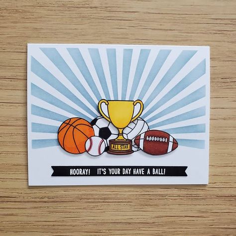 Sunny Studio Stamps: Team Player Customer Card by Daria Zender Teachers Day Card For Sports Teacher, Sports Day Card Ideas, Sport Cards Ideas, Sports Day Ideas, Navaratri Decoration, Sports Day Invitation, Sports Day Decoration, Breakfast Puns, Sports Journal