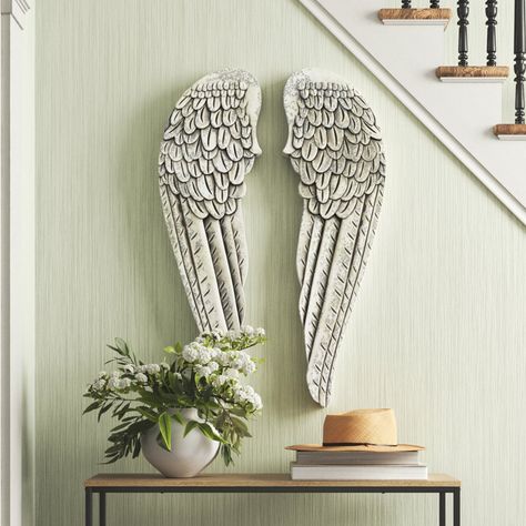 Laurel Foundry Modern Farmhouse 2 Piece Angel Wings Wood Wall Décor Set & Reviews | Wayfair Wooden Angel Wings, Wings Decor, Angel Wings Decor, Angel Wings Wall Art, Angel Wings Wall Decor, Spiritual Wall Decor, Handmade Animals, Letter Wall Decor, Signs Decor