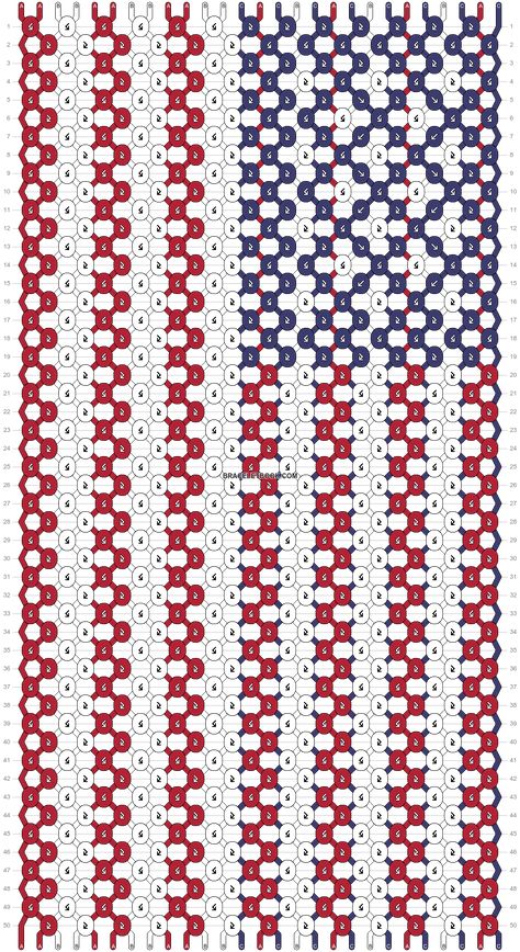 Normal pattern #128587 | BraceletBook American Flag Friendship Bracelet, Star Spangled Banner, Star Spangled, Soda Pop, Friendship Bracelet Patterns, Usa Flag, Bracelet Patterns, Friendship Bracelet, Friendship Bracelets