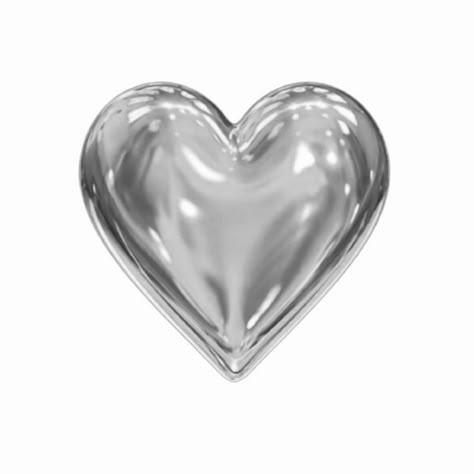 Silver Aesthetic Icon, White Heart Icon, Silver Widgets, Heart Widget, Silver Stickers, Y2k Png, Emojis Aesthetic, Y2k Stickers, Emoji Stickers Iphone