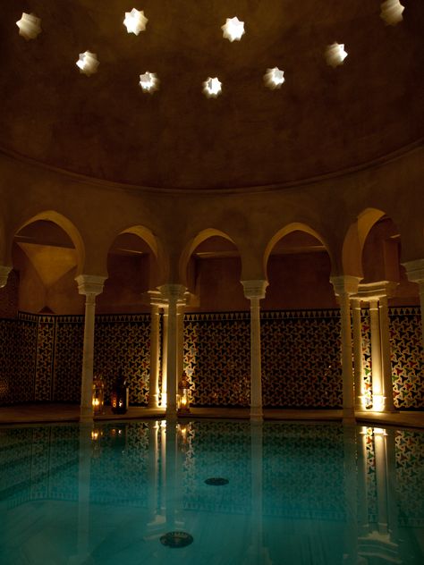 Hammam Al Andalus Malaga Moroccan Hammam, Moroccan Bath, Home Spa Room, Princess Fantasy, African Princess, Al Andalus, Showroom Interior Design, Spa Room, Moroccan Design