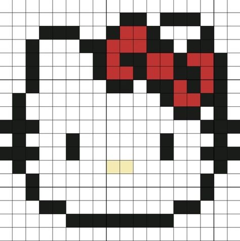 Pixel Art Ideas Sanrio, Hello Kitty Pixel Art Grid, Pixel Art Person, Pixel Sanrio, Pixel Art Sanrio, Pixel Hello Kitty, Sanrio Pixel Art, Pixel Art Hello Kitty, Pixlr Art