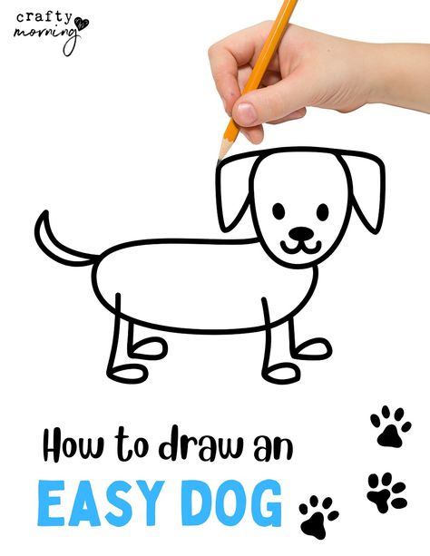 How to Draw a Dog for Kids (Easy) - Crafty Morning