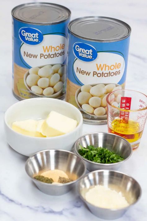 Cooking With Canned Potatoes, Cooking Canned Potatoes, Whole New Potatoes Recipe Canned, Can Whole Potato Recipes, How To Cook Canned Potatoes, Whole Canned Potatoes Recipes, Recipe For Canned Potatoes, Potato Soup Canned Potatoes, Canned Sliced Potatoes Recipes Easy