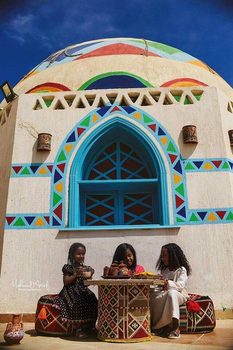 Nubian Interior Design, Afro Architecture, Nubian Style, Nubian Village, River Nile, Stone Exterior Houses, Graphic Shapes Design, Egyptian Pharaohs, Egyptian Symbols