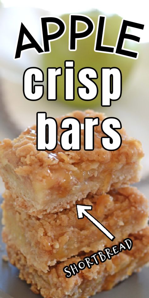 Apple Crisp Bars Recipe With Oats, Apple Caramel Bars Recipes, Caramel Apple Oatmeal Bars, Easy Apple Crisp Bars, Apple Crisp Tarts, Recipes With Honeycrisp Apples, Apple Pie Squares Recipe, Apple Crisp Shortbread Bars, Honey Crisp Apple Recipes Easy