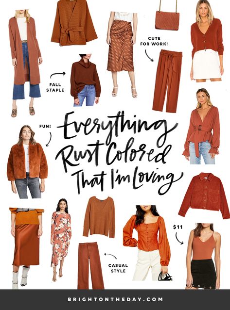 Rust And Navy Outfit, Rust Jeans Outfit, Rust Shirt Outfit, Rust Outfit, Olive Jeans Outfit, Cream Clothes, Rust Jeans, Deep Autumn Color Palette, Wide Sleeve Sweater