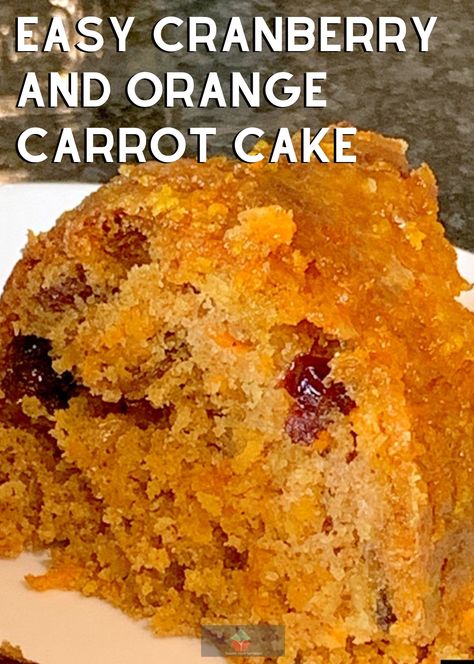 Easy Cranberry and Orange Carrot Cake! A delicious cake made from scratch with a lovely orange glaze. Fluffy, soft and bursting with the flavors! Perfect breakfast, brunch or to have with a coffee! Orange Carrot Cake, Lemon Ricotta Cheesecake, Almond Joy Cake, Cherry And Almond Cake, Carrot Desserts, Salted Caramel Frosting, Carrot Cakes, Food Types, Chocolate Fudge Brownies