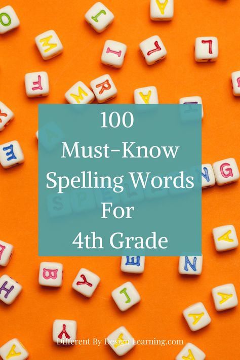 Spelling Words For 4th Grade, 4th Grade Spelling Words List, Third Grade Spelling Words, Spelling Bee Word List, 4th Grade Spelling Words, Teaching Spelling Words, Homeschool Spelling, Third Grade Spelling, 3rd Grade Spelling Words