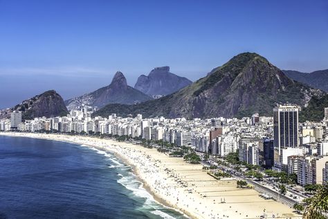 This world famous beach stretches 3 miles long and sits in front of the residential area of Rio de Janeiro. Brazil Facts, Copacabana Beach, Brazil Travel, Famous Beaches, Pretty Beach, Happy Travels, Destin Beach, Best Cities, Best Vacations