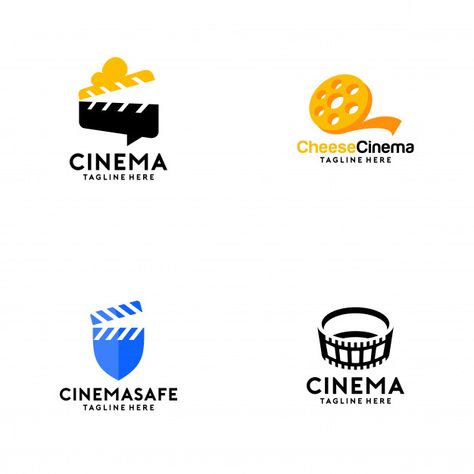 Cinema logo collection Premium Vector Movie Logo Film, Cinema Logo, Pvr Cinemas, Dream Logo, Cinema Design, Film Logo, Indie Films, Neon Logo, Youtube Logo