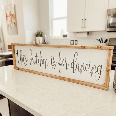 Above Kitchen Sink, Kitchen Is For Dancing, Above Sink, Kitchen Decor Signs, Summer Diy Projects, Bedroom Decor For Couples, Kitchen Decor Wall Art, Window Signs, Wall Decor Design