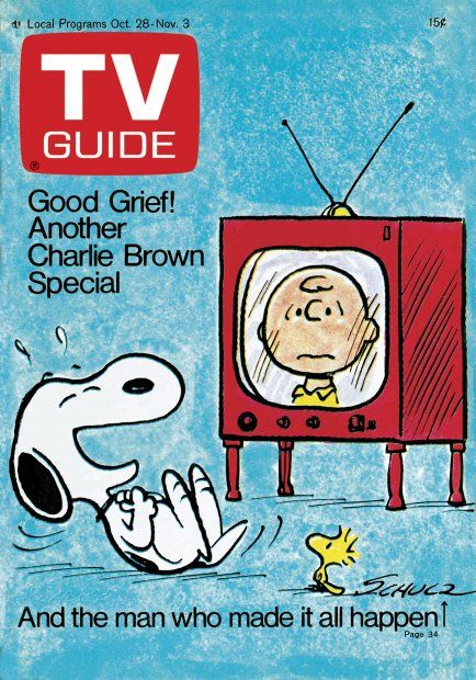 TV Guide October 28, 1972 -  Snoopy, Charlie Brown and Woodstock.  Illustration by Charles Schultz. Charles Schulz, Peanuts Cartoon, Snoop Dog, Joe Cool, Snoopy Love, Charlie Brown Peanuts, Charlie Brown And Snoopy, Old Tv Shows, Vintage Tv