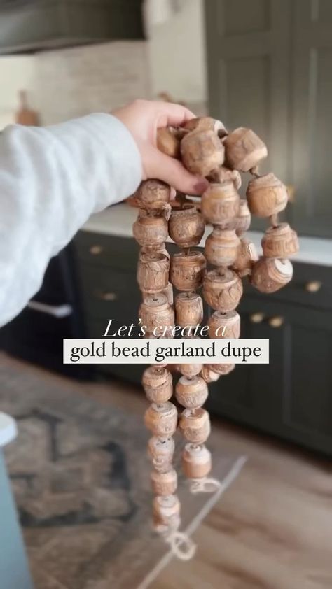 Birch Wood Beaded Garland curated on LTK Wood Beaded Garland, Rub And Buff, Bead Garland, Wood Bead Garland, Diy Garland, Christmas Decorations Rustic, Beaded Garland, Holiday Inspiration, Diy Christmas Tree