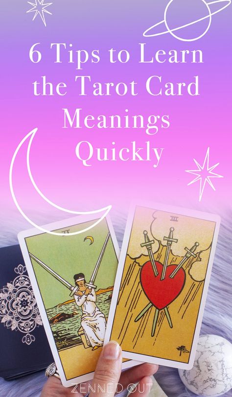 6 Tips to Learn the Tarot Card Meanings Quickly : How To Use Tarot Cards, Tarot Beginners, Tarot Cards Meaning, Tarot Card Meanings Cheat Sheets, Learning Tarot, Tarot Interpretation, Lenormand Cards, Card Meanings, Tarot Cards For Beginners