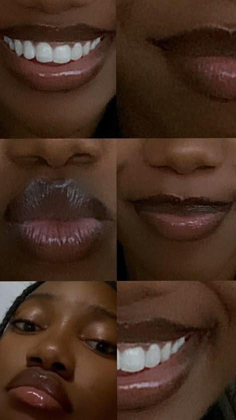 Lip Snapchat Pics, Natural Fangs Aesthetic, Dark Brown Lip Combo, Natural Lip Combos For Dark Skin, Two Toned Lips, Lip Styles, Brown Lips, Pretty Teeth, Magic Makeup