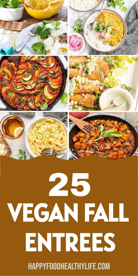 Fall is the perfect time for comforting foods! Get cozy with these 25 vegan fall entrees full of rich, seasonal flavors. From hearty main dishes to comforting meals, these recipes are perfect for your autumn cooking adventures. Treat yourself to the best fall recipes and enjoy a delicious plant-based feast that will warm you up on chilly nights.  | Fall Meals Vegan | fall vegan entrees | Fall Cooking | Hearty Vegan Meals | Fall Vegetarian Meals, Vegan Winter Meals, Fall Entrees, Vegan Meatloaf Recipe, Chili Baked Potato, Best Fall Recipes, Autumn Cooking, Vegan Eggplant Parmesan, Mushroom Stroganoff Recipe