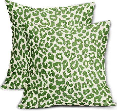 Amazon.com: Aytipun Hot Pink Leopard Print Pillow Covers 18x18 Set of 2 Cheetah Animal Pattern Chinoiserie Decorative Outdoor Pillowcases Rustic Farmhouse Zipper Throw Cushion Case Decor for Home Couch Sofa Bed : Home & Kitchen Lime Green Pillows, Green Outdoor Pillows, Chinoiserie Pillow, Leopard Print Pillows, Leopard Pillows, Green Leopard Print, Animal Print Pillows, Green Pillow Covers, Outdoor Furniture Decor