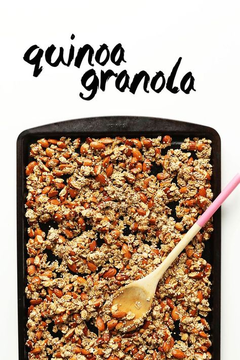 Quinoa Granola with Oats & Almonds. Naturally sweetened, 7 ingredients.