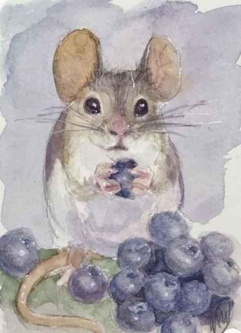 Watercolor Mice, Coin Painting, Savannah Art, American Realism, Mouse Illustration, Animal Wall Art Nursery, Watercolor Flower Art, Watercolor Inspiration, Art Card