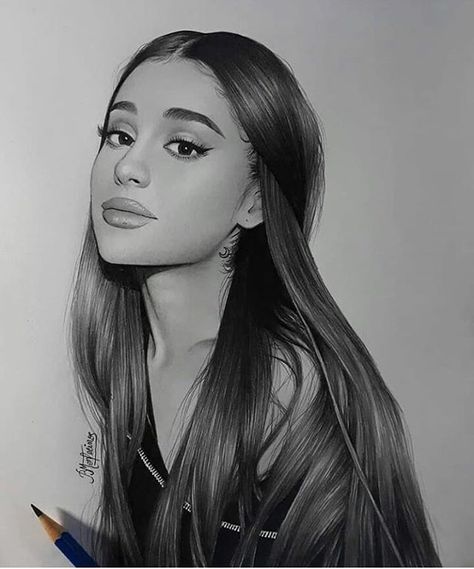 Ariana Grande. Face Pencil Drawing, Pencil Portrait Drawing, Ariana Grande Drawings, Realistic Pencil Drawings, Ariana Grande Fans, Drawing Faces, Ariana Grande Pictures, Celebrity Drawings, Body Picture