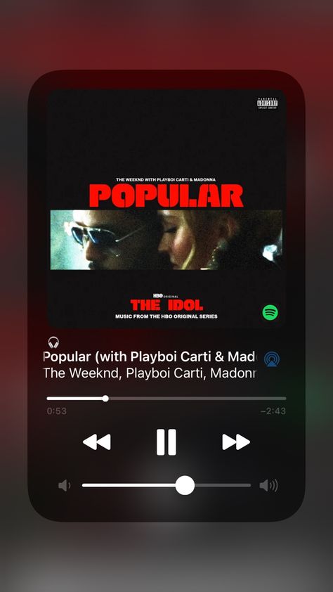 Popular The Weeknd Spotify, Popular The Weeknd, Weekend Spotify, Popular Lyrics, Weekend Song, Madonna Music, Beauty And The Beast Theme, Music Beats, Music Taste