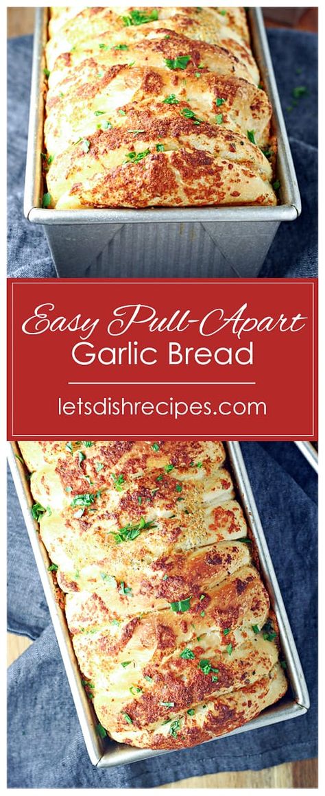 Easy Pull-Apart Garlic Bread Easy Soup Bread Recipe, Recipes Using Bread Dough, Frozen Bread Dough Recipes Ideas, Simple Sweet Bread Recipe, Savory Loaf, Cheesy Garlic Pull Apart Bread, Frozen Bread Dough Recipes, Fast Bread, Pull Apart Garlic Bread