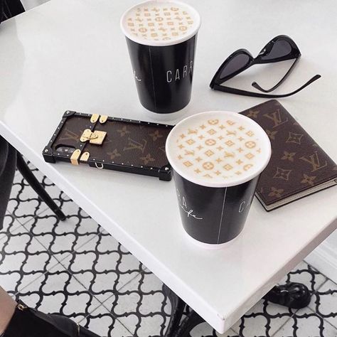 Louis Vuitton Cafe, Brands Aesthetic, Arabic Woman, Fancy Friday, I Want Food, Handbag Hardware, Picnic Birthday, Coffee Wallpaper, Coffee Stencils