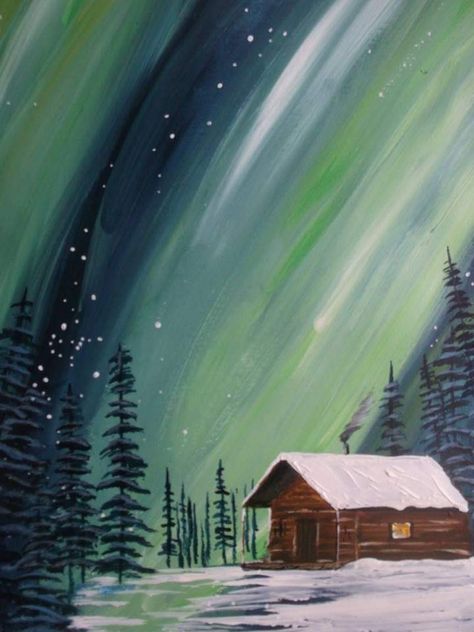 Painting Ideas Easy, Christmas Canvas Art, Acrylic Painting Ideas, Christmas Landscape, Christmas Paintings On Canvas, Barn Painting, Canvas Painting Designs, Winter Painting, Canvas Painting Diy