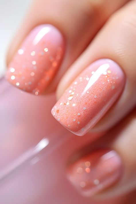 christmas nails, fall holiday nails, winter nails, winter nail designs, pretty nails ideas, new years eve nails glitter, glitter nails, holiday nails, new years 2024, peach nails, peach glitter nails, peach nail ideas, peach nail art, peach nail design, peach sparkle nails, peachy nails, peachy glitter nails, peachy nail art, peachy nail design, peachy sparkle nails, trendy nails, stylish nails, nail goals, nail inspiration, nail trends Nails Ideas New Years, Peach Glitter Nails, Holiday Nails New Years, Nail Art Peach, New Years Eve Nails Glitter, Peach Nail Ideas, Pretty Nails Ideas, Peachy Nails, Peach Nail Art