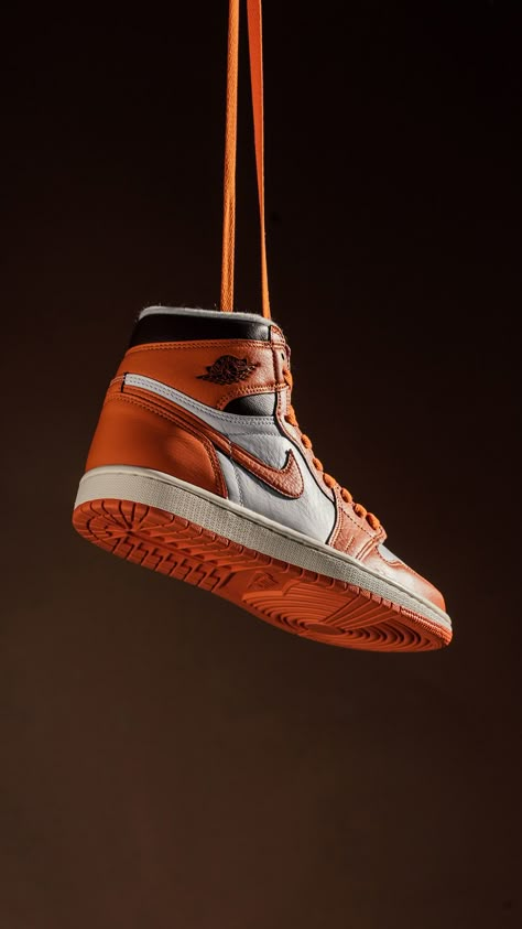 Air Jordan 1 Og Starfish, Air Jordan 1 Starfish, Jordan 1 Starfish, Shoe Product Photography, Jordan 1 Orange, Jordan Orange, Shoe Store Design, Shoes Fashion Photography, Shoe Poster