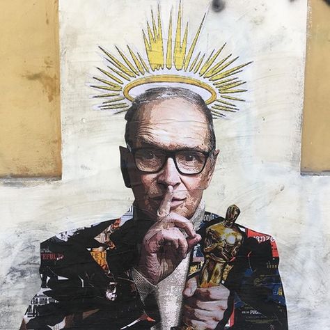 Harry Greb, "Ennio Morricone" in Trastevere, Rome, 2020 Trastevere Rome, Installation Street Art, Ennio Morricone, Street Art News, Powerful Pictures, Street Installation, Reservoir Dogs, Arte Popular, White Dogs