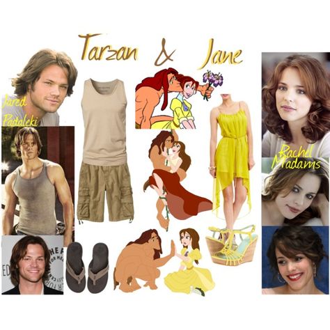 "Tarzan & Jane" by bluerose423 on Polyvore Tarzan And Jane Costume Couple, Tarzan And Jane Costume, Tarzan And Jane Halloween Costume, Jane From Tarzan Costume Diy, Tarzan And Jane Costumes, Jane Tarzan Cosplay, Jane Tarzan Disneybound, Jane Cosplay Tarzan, Tarzan’s Parents