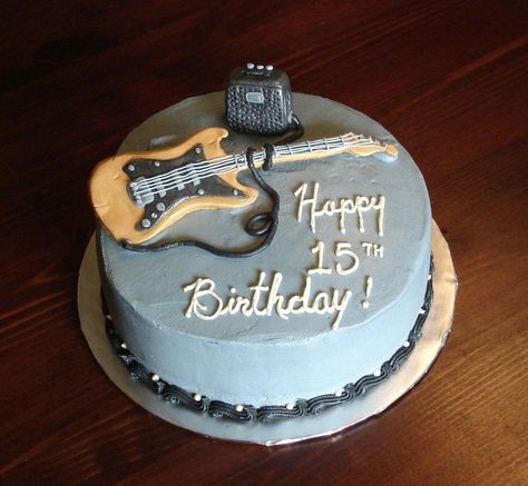 Guitar Cakes For Men Birthday, Guitar Cakes For Men, Guitar Theme Cake, Fondant Guitar, Guitar Cakes, Guitar Birthday Cakes, Birthday Cake Boys, Guitar Birthday, Guitar And Amp