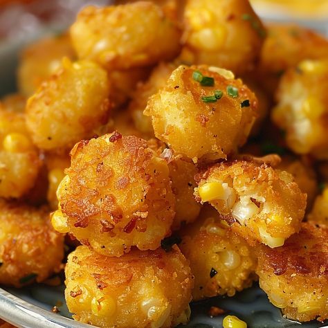 Corn Nuggets Corn Croquettes, Cream Corn Nuggets, Homemade Corn Nuggets, Corn Nuggets Recipe Easy, Corn Nuggets Recipe Easy Air Fryer, Sweet Corn Nuggets, Homemade Corn Nuggets Recipes, Texas Corn Nuggets, Deep Fried Corn Nuggets