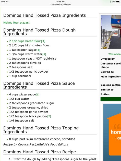 Dominos Pan Pizza Dough Recipe, Dominos Dough Recipe, Pizza Dough Recipe Dominos, Dominoes Copycat Pizza Dough, Dominos Pizza Dough Copycat, Dominoes Pizza Sauce Recipe, Types Of Pizza Sauce, Domino's Pizza Crust Recipe, Domino Pizza Dough Recipe