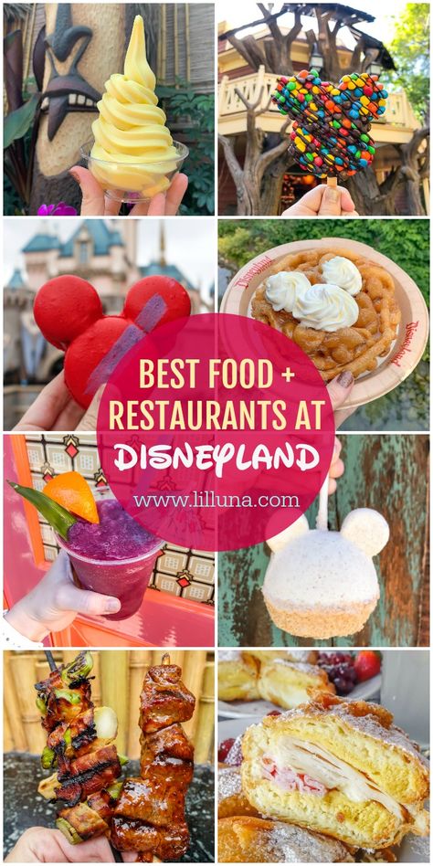 An extensive list of all the best Disneyland Restaurants, snacks and treats that you can find at the parks. From the famous Churros to the Dole Whips, we're covering it all along with links to menus, prices and more. #disneyfood #disneyland #disneylandfood #restauranstatdisneyland Best Disneyland Restaurants, Disneyland Treats, Disneyland Logo, Disneyland Dining, Best Disneyland Food, Disneyland Trip Planning, Disneyland Snacks, Disneyland Vacation Planning, Disneyland Restaurants