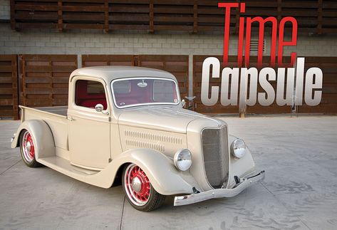 1936 Ford Pickup | TIME CAPSULE World Street, Mustang Ii, Engine Bay, Vintage Air, Ford Pickup, Leaf Spring, Bolt Pattern, Time Capsule, Tyre Size