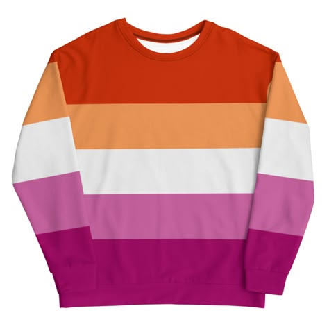 Experience the luxury of this high-quality material lesbian tee, presented on a pristine white base. #WhiteWearLuxe #LesbianLove #PremiumPride Lesbian Sweater, Lesbian Colors, Lesbian Gifts, Pride Shoes, Flag Sweater, Pride Wear, Lgbt T Shirts, Flag Outfit, Love Store