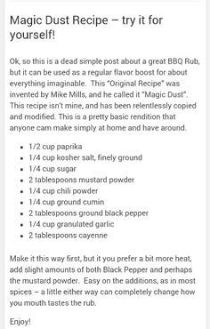 Chicken Wing Dust Recipe, Wing Dust Seasoning, Steak Dust Recipe, Goofer Dust Recipe, Farm Dust Seasoning Recipe, Wing Dust Recipe, Bbq Rub Recipe, Homemade Dry Mixes, Homemade Spice Mix