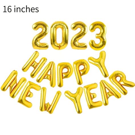 2023 Happy New Year Foil Balloons Set Party Supplies Balloons Party Decorations High Quality Balloons - Toys & Games - Temu Happy New Year Letter, Welcome New Year, Foil Number Balloons, Happy New Year Banner, New Year's Party Decorations, New Year Banner, An Nou Fericit, Happy New Year 2024, Balloon Banner