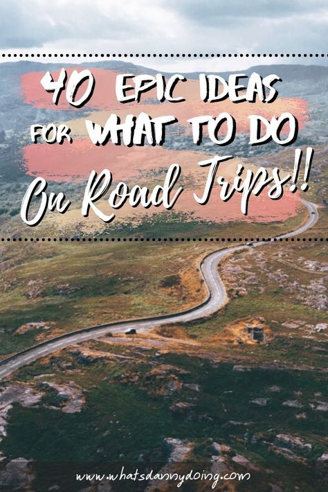 EXACTLY WHAT TO DO ON A ROAD TRIP!!  Are you heading on a road trip and want to keep the boredom at bay? Check out these 40 fun things to do on road trip with friends. Epic road trip ideas to keep everybody happy in the car on long journeys. Enjoy!  #roadtrip #roadtrips #roadtripideas #thingstodoonroadtrips #whattodoonaroadtrip #funroadtripideas Trips With Friends Ideas, What To Do On A Road Trip With Friends, Birthday Road Trip Ideas, Things To Do In The Car With Friends, Things To Do On A Road Trip With Friends, Things To Do On A Roadtrip, Road Trip Things To Do In The Car, What To Do In The Car, Fun Things To Do In The Car